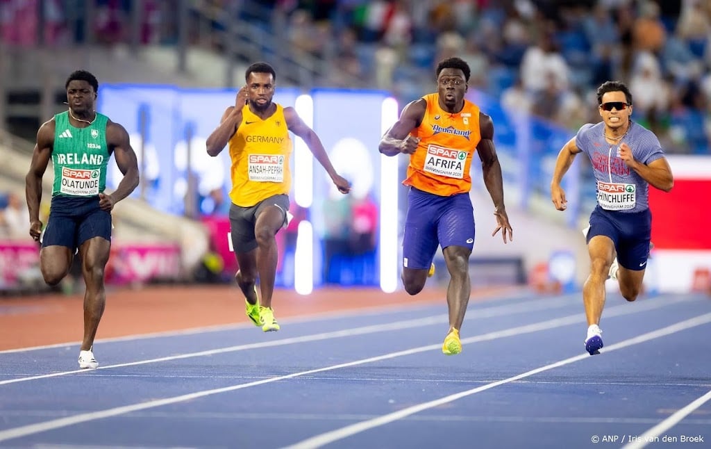 Afrifa mist net medaille in EK-finale 100 meter