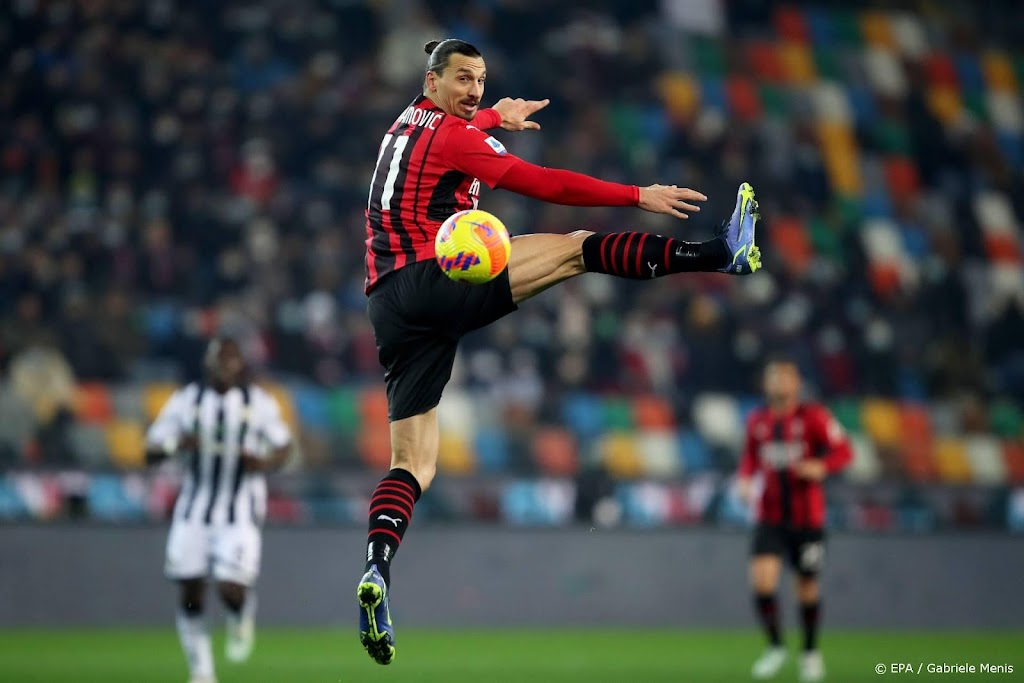AC Milan voorkomt nederlaag bij Udinese door late goal Zlatan
