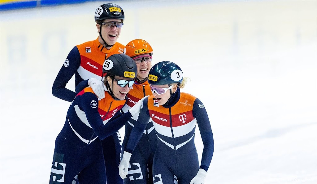 Shorttrackers pakken eerste wereldtitel op gemengde aflossing
