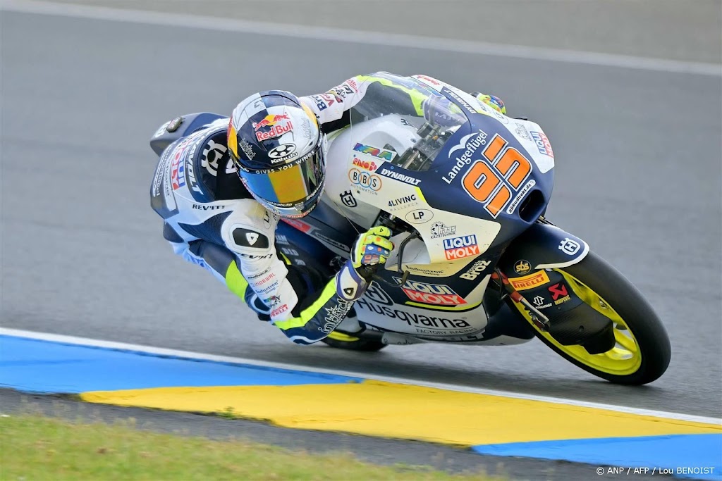 Podiumplek motorcoureur Veijer in GP van Frankrijk in Moto3