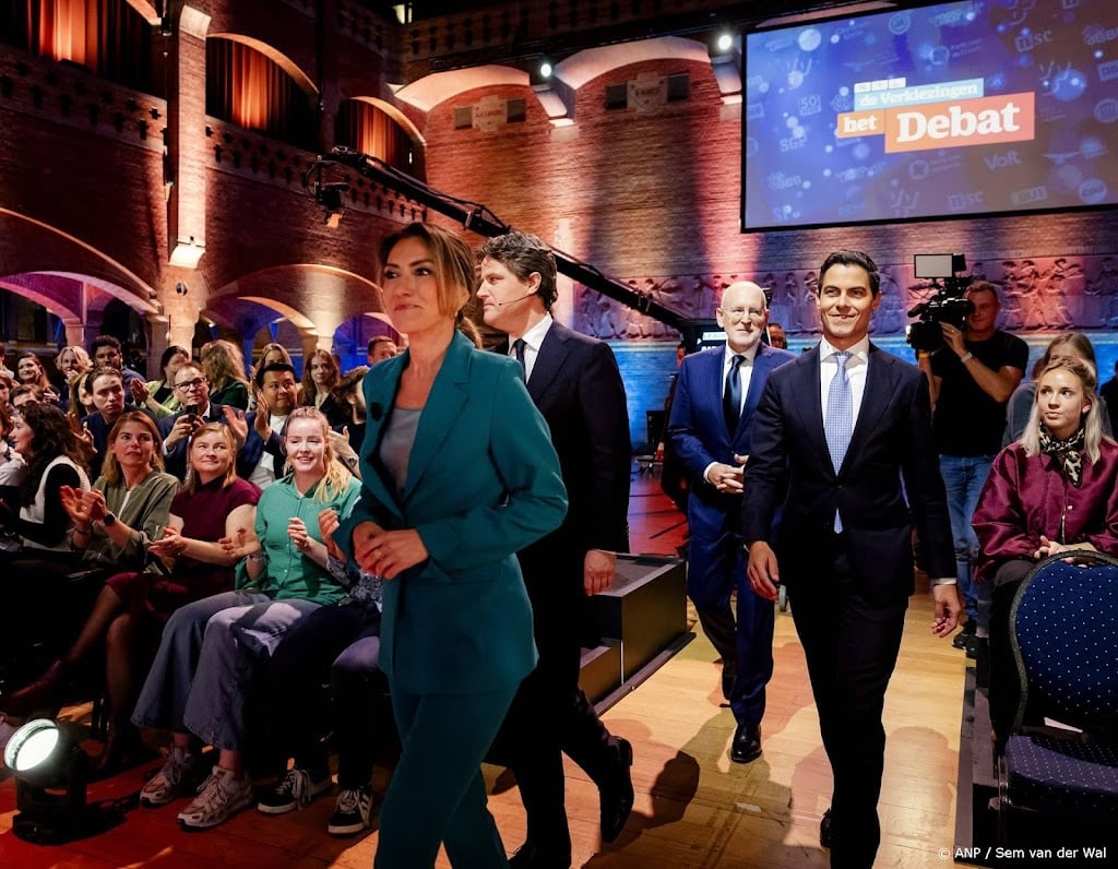 Demonstratie op Amsterdams Beursplein, vlakbij locatie RTL-debat