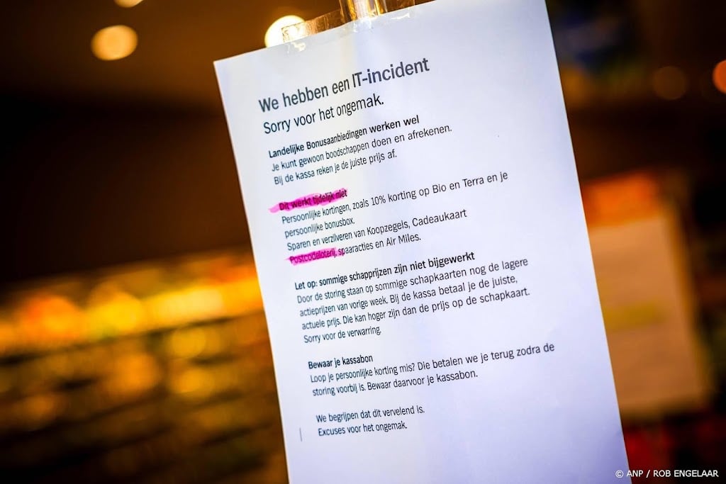 Nog steeds geen duidelijkheid over 'IT-incident' bij AH