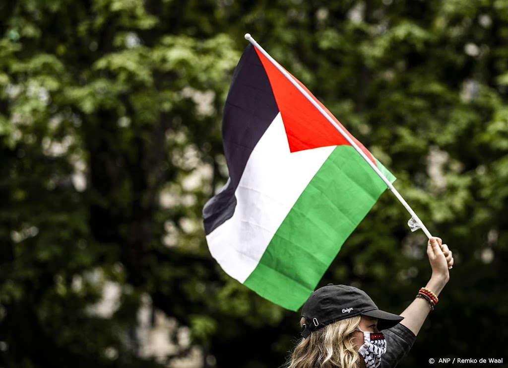 Tientallen mensen bijeen voor demonstratie Palestijnse steun
