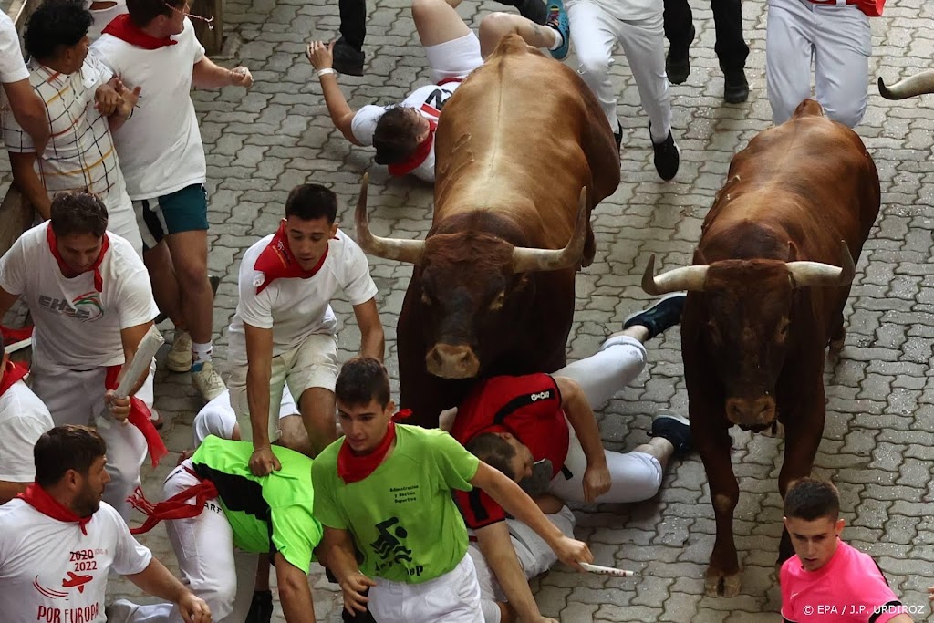 Stierenrennen in Pamplona eindigt met 52 ziekenhuisopnames