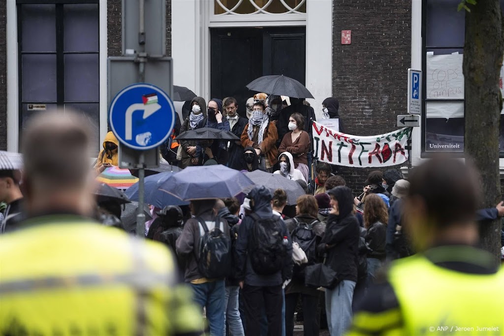 Pro-Palestijns protest in Utrecht, universiteit staakt colleges
