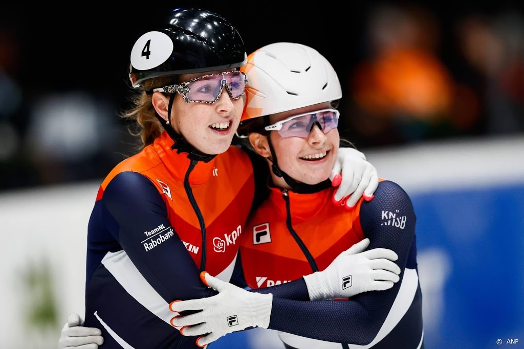 Shorttracksters Van Ruijven en Van Kerkhof pakken goud en zilver