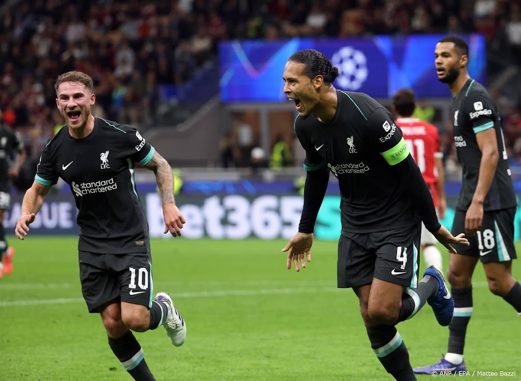 Van Dijk en Gakpo belangrijk voor bij AC Milan winnend Liverpool