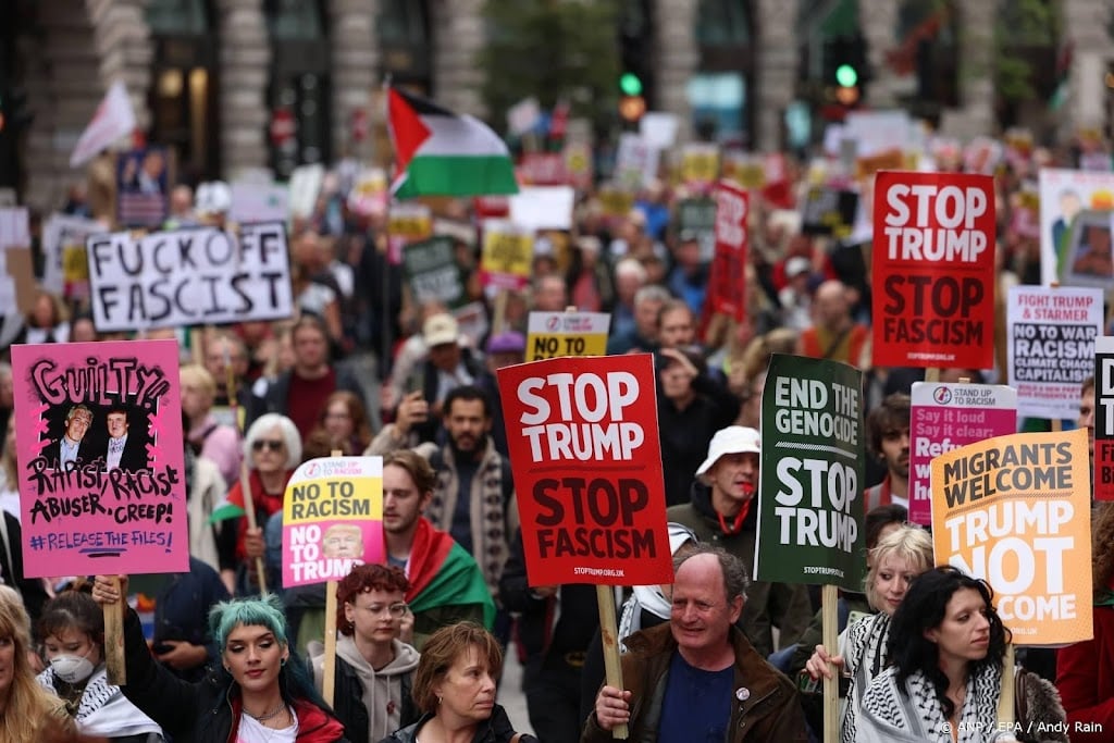 Anti-Trump-betogers demonstreren in Londen