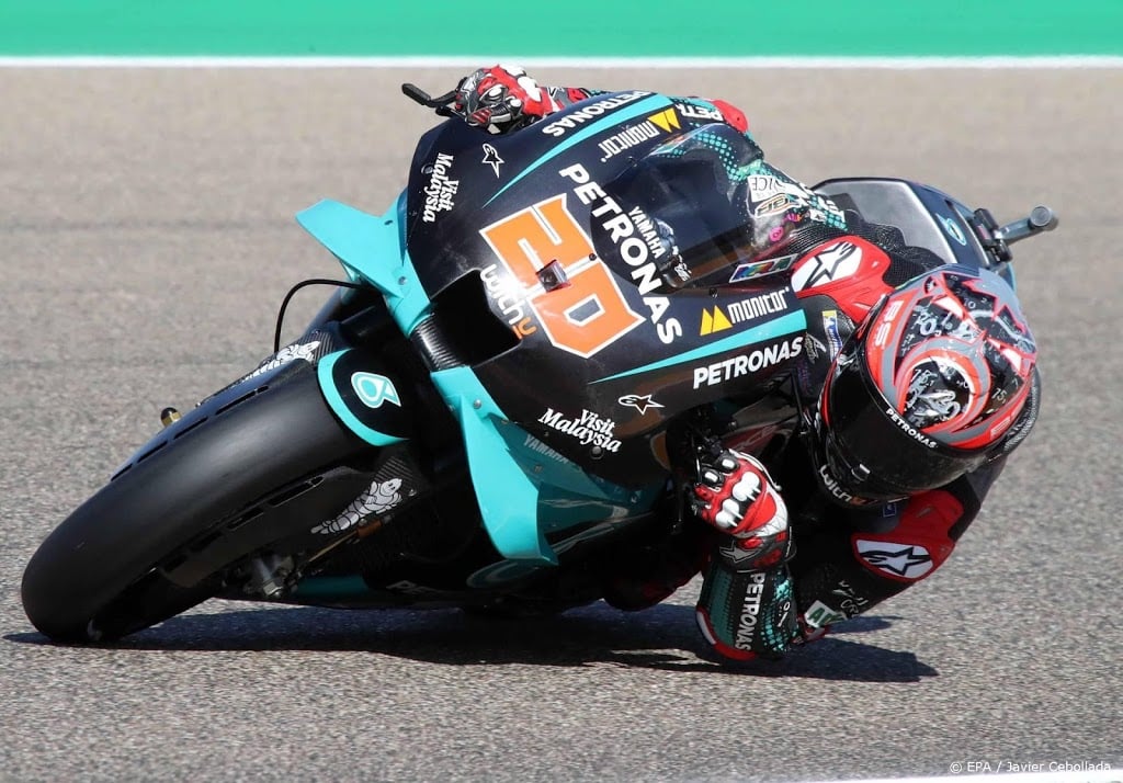 Motorcoureur Quartararo pakt na zware val in training alsnog pole