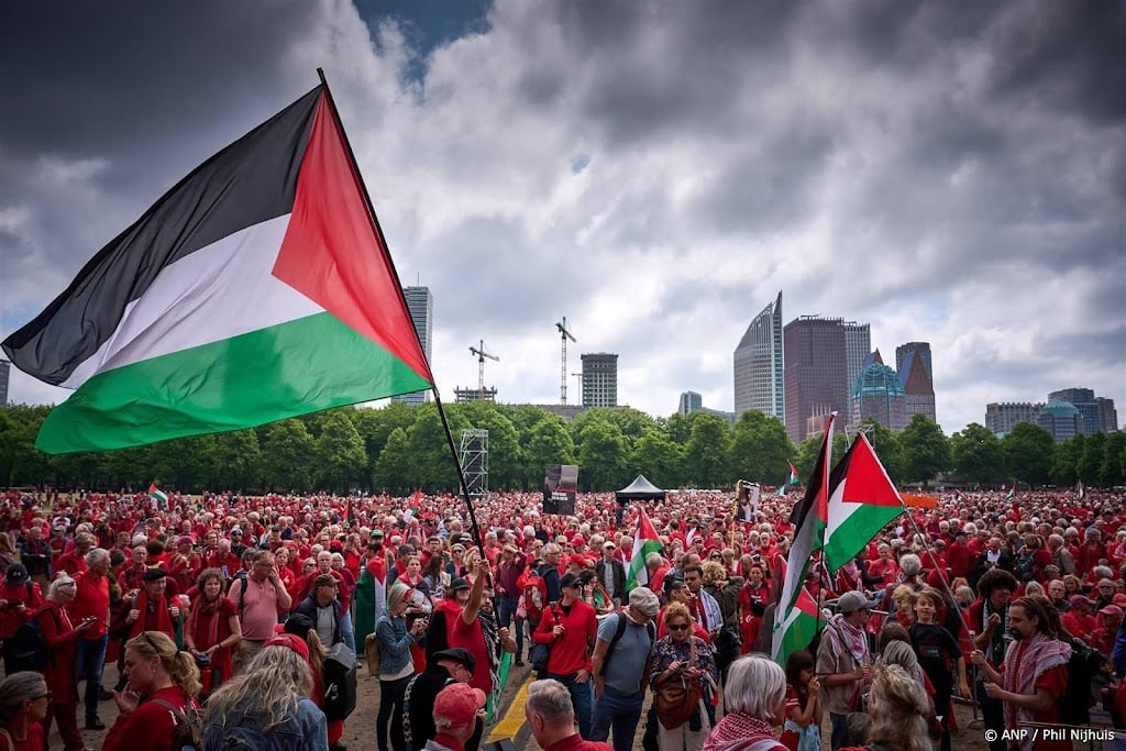 Al tienduizenden mensen op Malieveld voor Gaza-protest