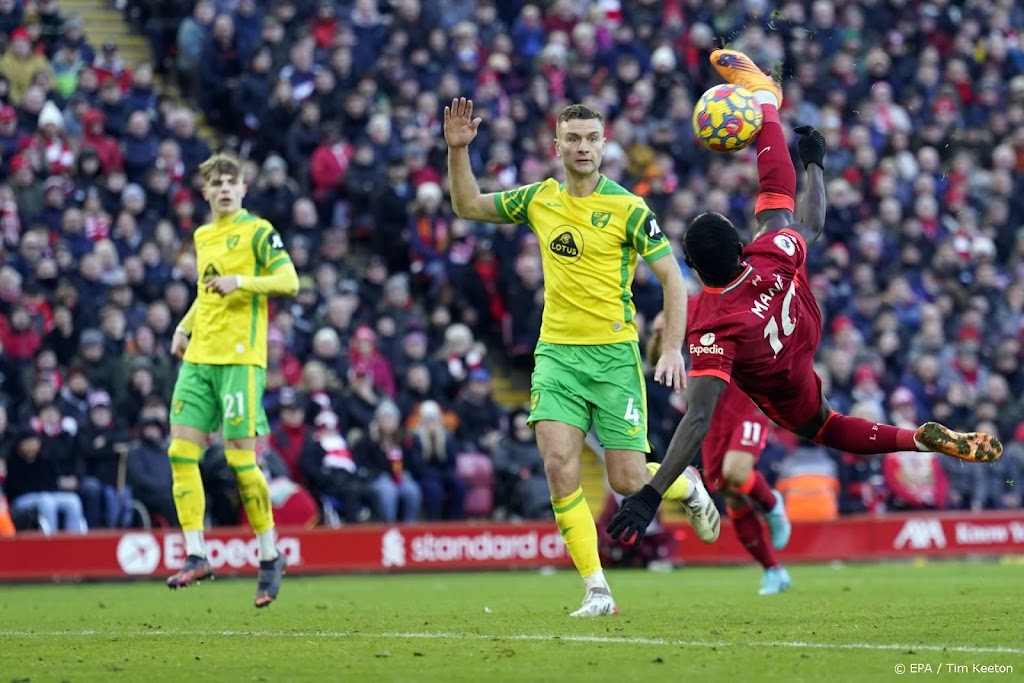 Liverpool laat langs Norwich na omhaal Mané en assist keeper