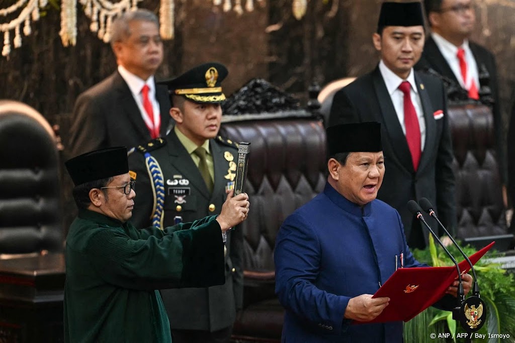 Prabowo ingezworen als nieuwe president van Indonesië