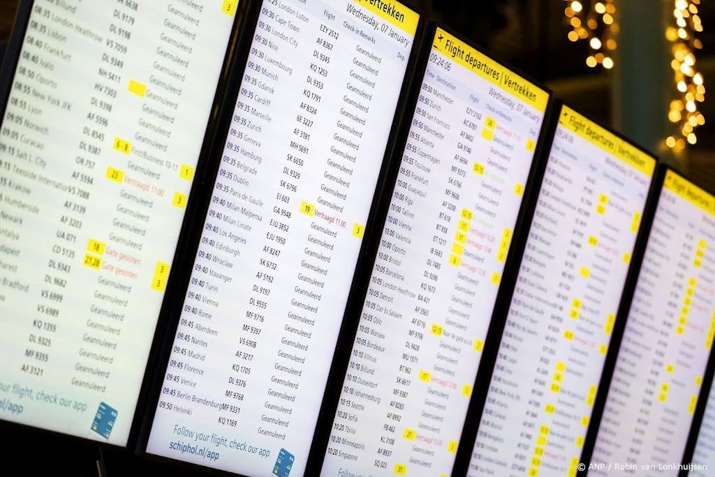 Minder passagiers op Nederlandse luchthavens door weer en oorlog