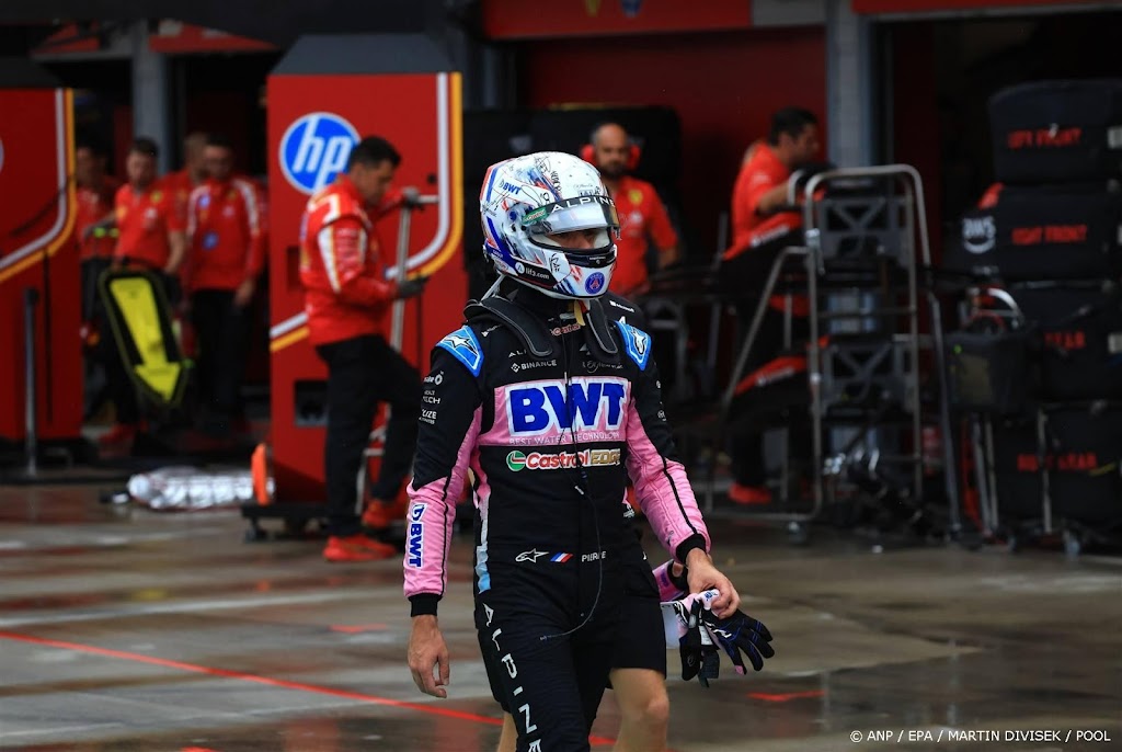 Gasly start vanuit pitstraat in Hongarije