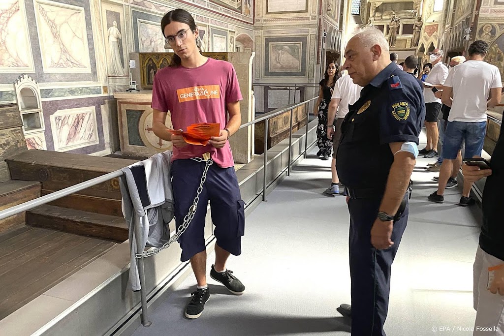 Klimaatactivisten slaan toe in Scrovegni-kapel in Padua