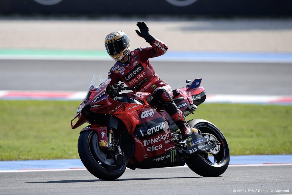 Motorcoureur Bagnaia opnieuw in recordtijd naar poleposition