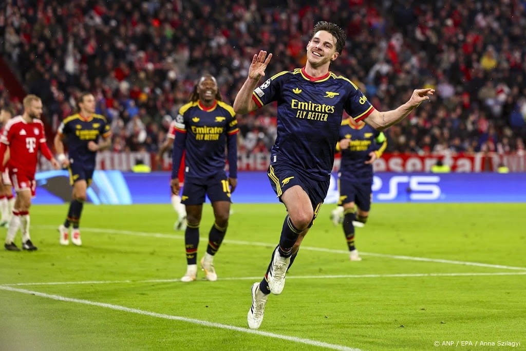 Arsenal redt punt bij Bayern München na late goal Rice