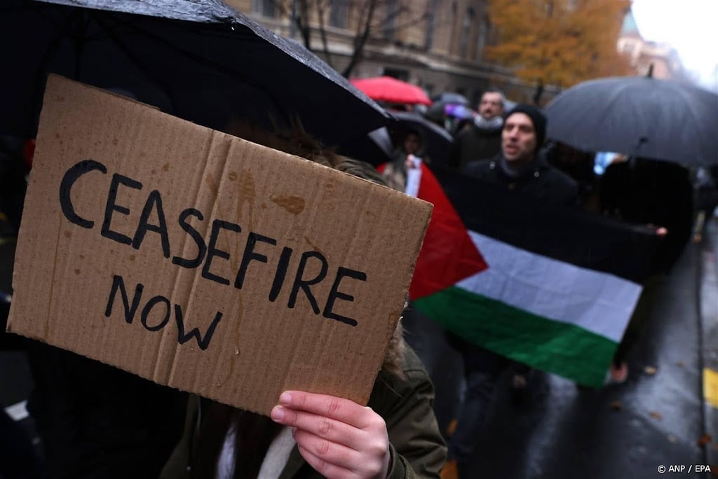 Zo'n 100 rijksambtenaren protesteren tegen positie in oorlog Gaza