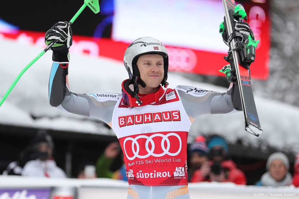 Skiër Kristoffersen wint voor het eerst in Alta Badia