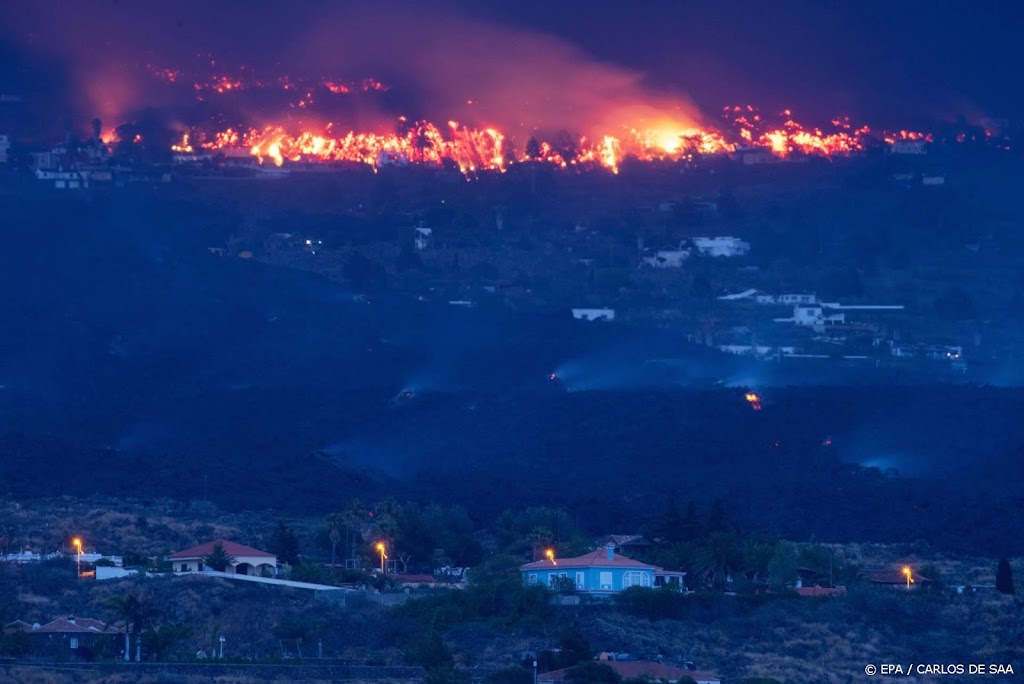 Een van de lavastromen La Palma tot stilstand gekomen