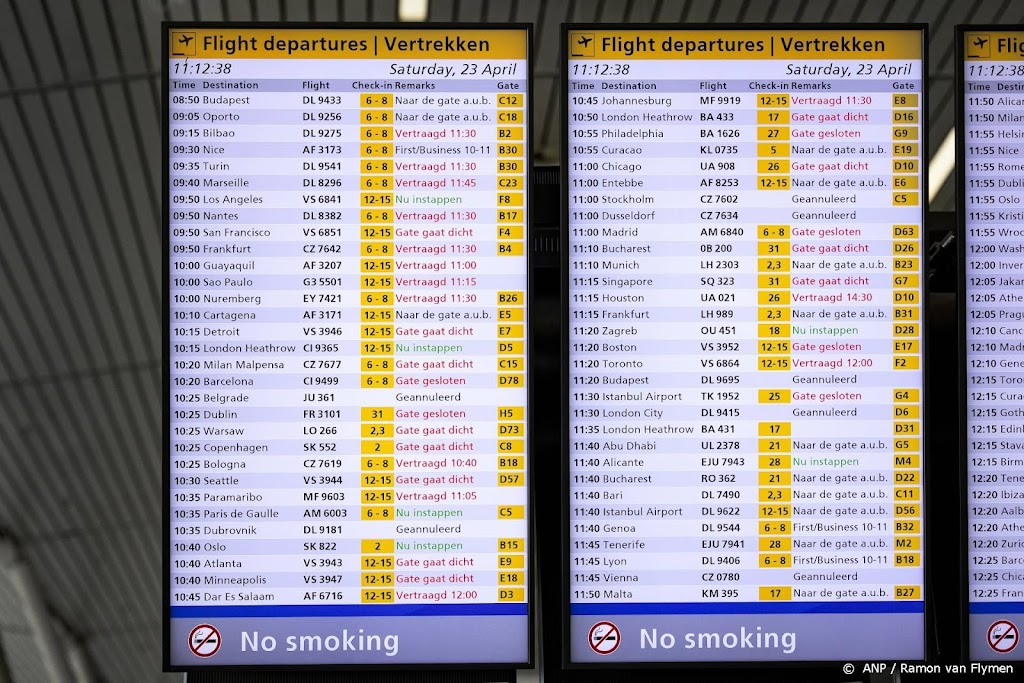 Schiphol: geen nieuwe annuleringen door staking van zaterdag