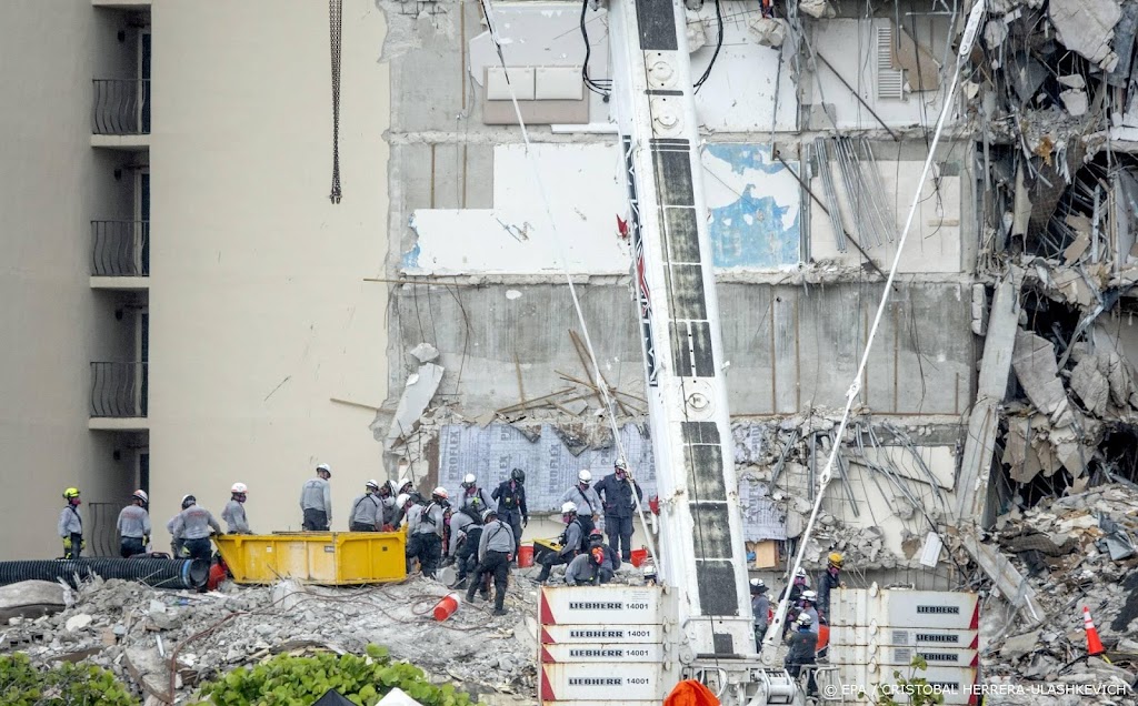 Zoeken naar overblijfselen slachtoffers flatgebouw Miami gestaakt