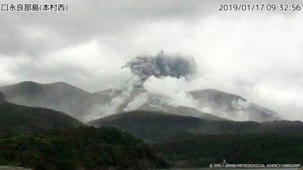 Vulkaan bij Japanse stad Kagoshima uitgebarsten