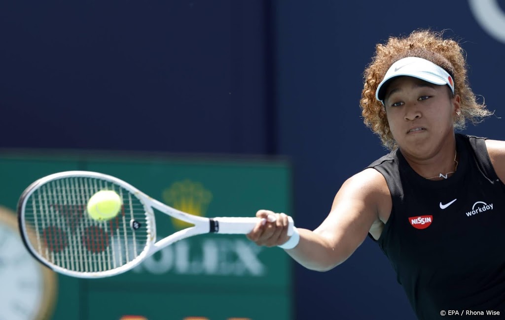 Tennisster Osaka wint bij rentree in Miami