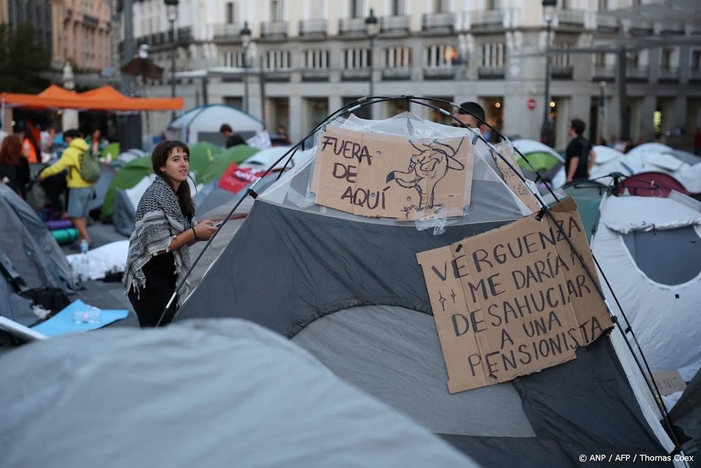 Tentenkamp ontstaan in Madrid uit protest tegen woningmarkt