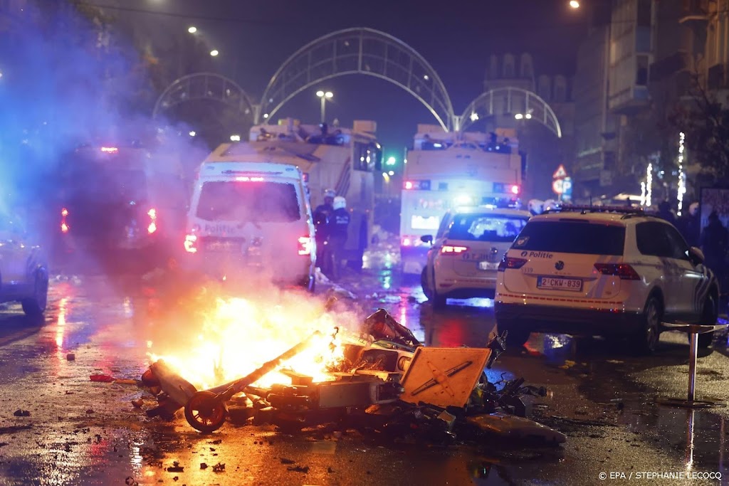 Rellen in Brussel na WK-wedstrijd België - Marokko