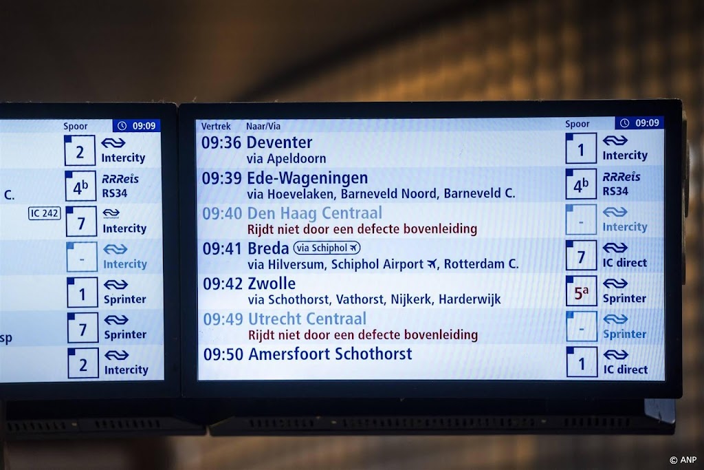 Geen treinen tussen Utrecht en Amersfoort om kapotte bovenleiding