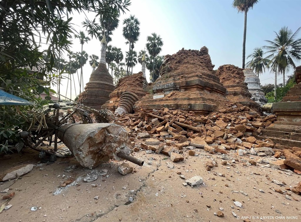Dodental aardbeving Myanmar stijgt naar 1644