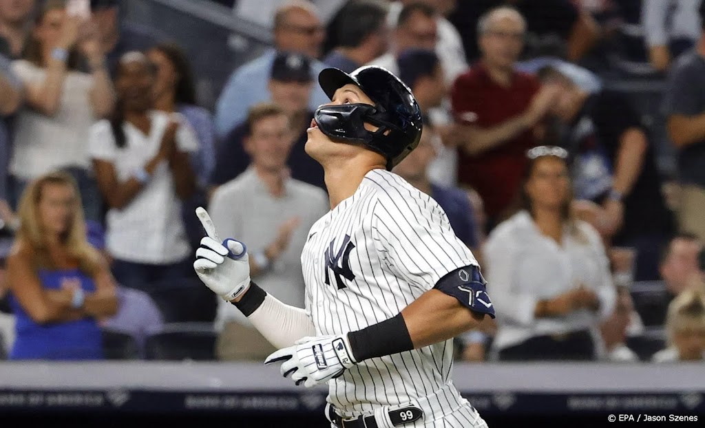 Honkballer Judge evenaart homerunrecord in de American League