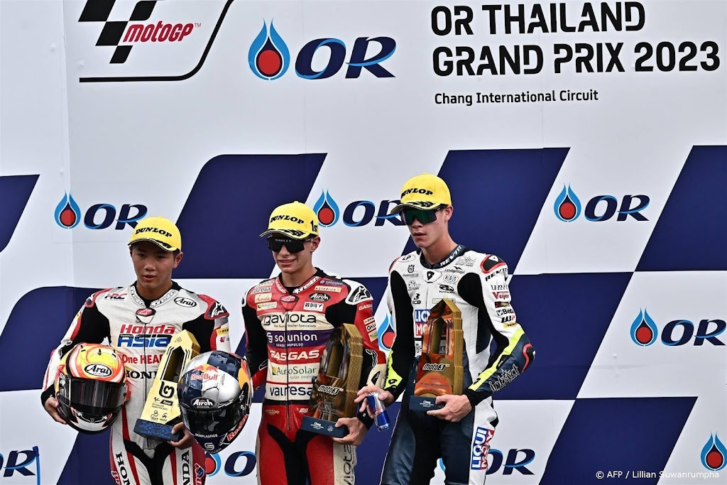 Eerste podiumplaats motorcoureur Veijer (18) in Moto3 in Thailand