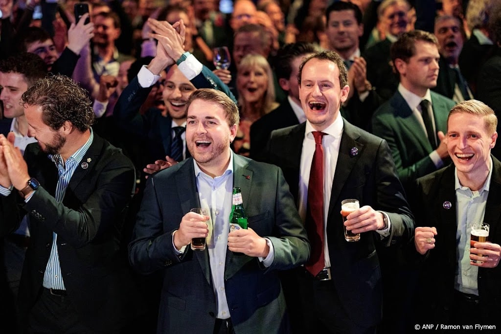 Gejuich en high fives bij JA21 na eerste exitpoll