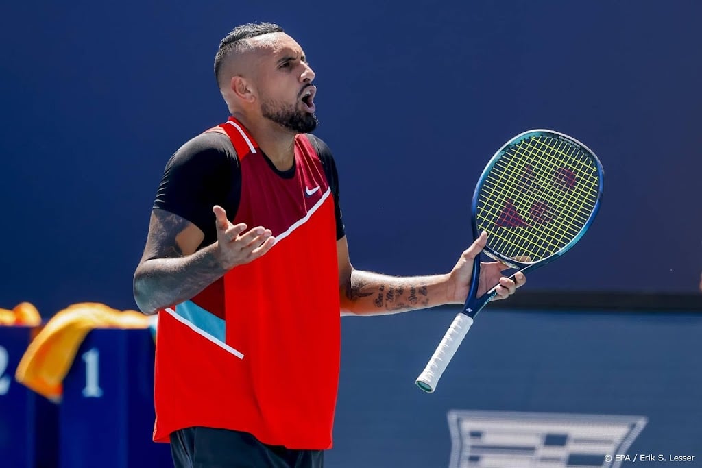 Kyrgios uitgeschakeld in Miami na kritiek op umpire en straf