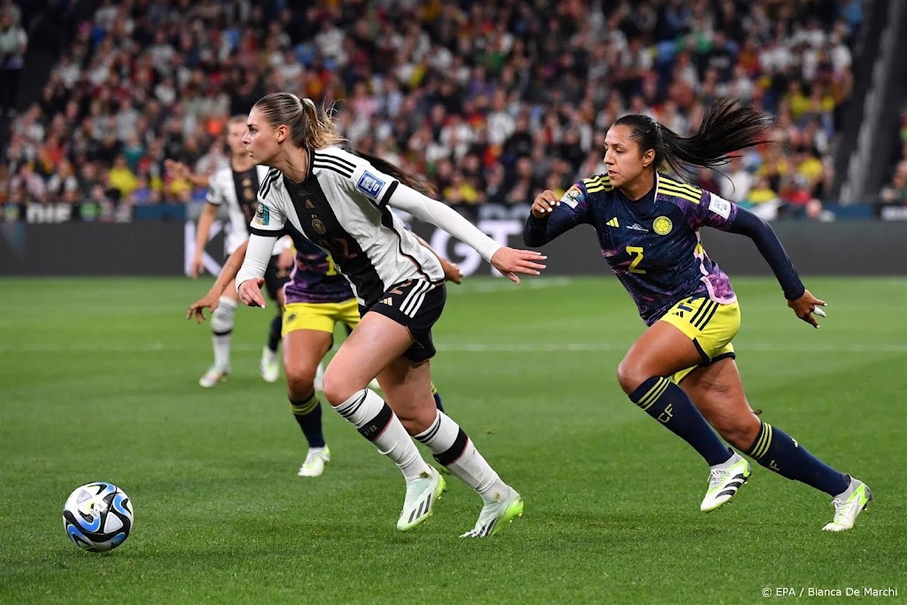 Stunt Colombiaanse voetbalsters tegen Duitsland op WK