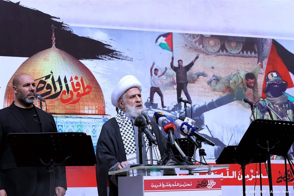 Topman Hezbollah Naim Qassem houdt maandagmorgen toespraak