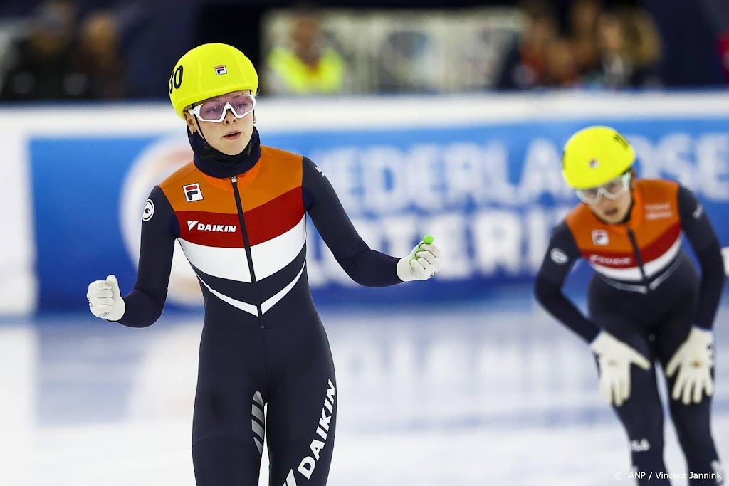 Velzeboer wint shorttrackgoud op 500 meter in Nederlands record