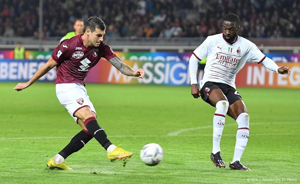 Nederlaag AC Milan bij middenmoter Torino 