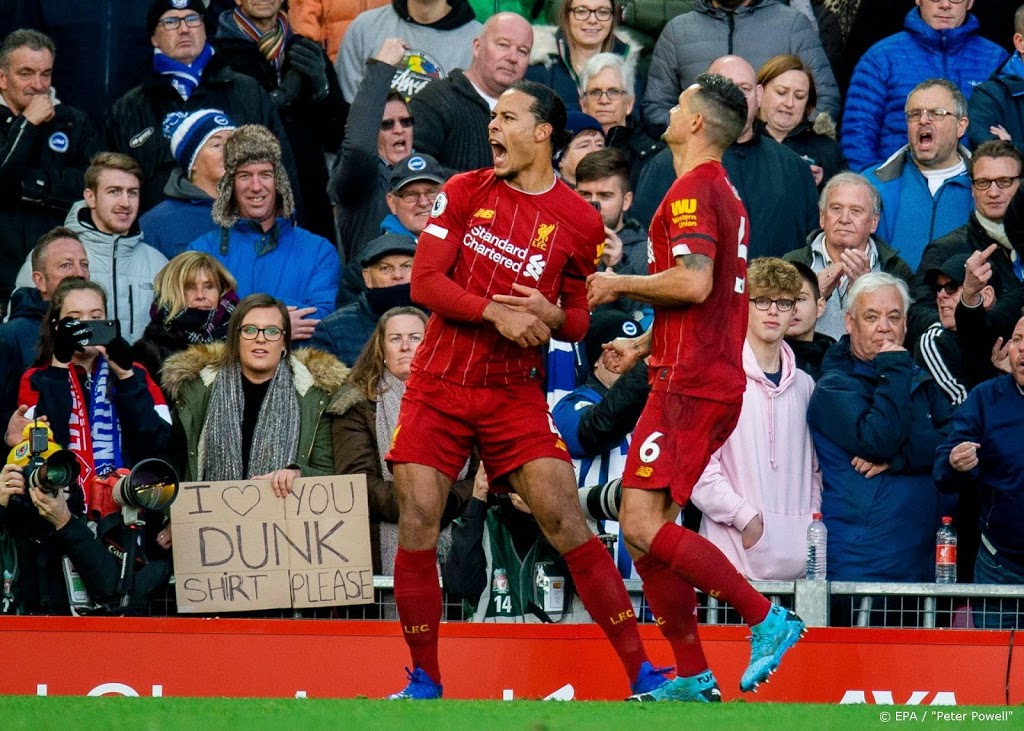 Liverpool wint dankzij kopballen Van Dijk