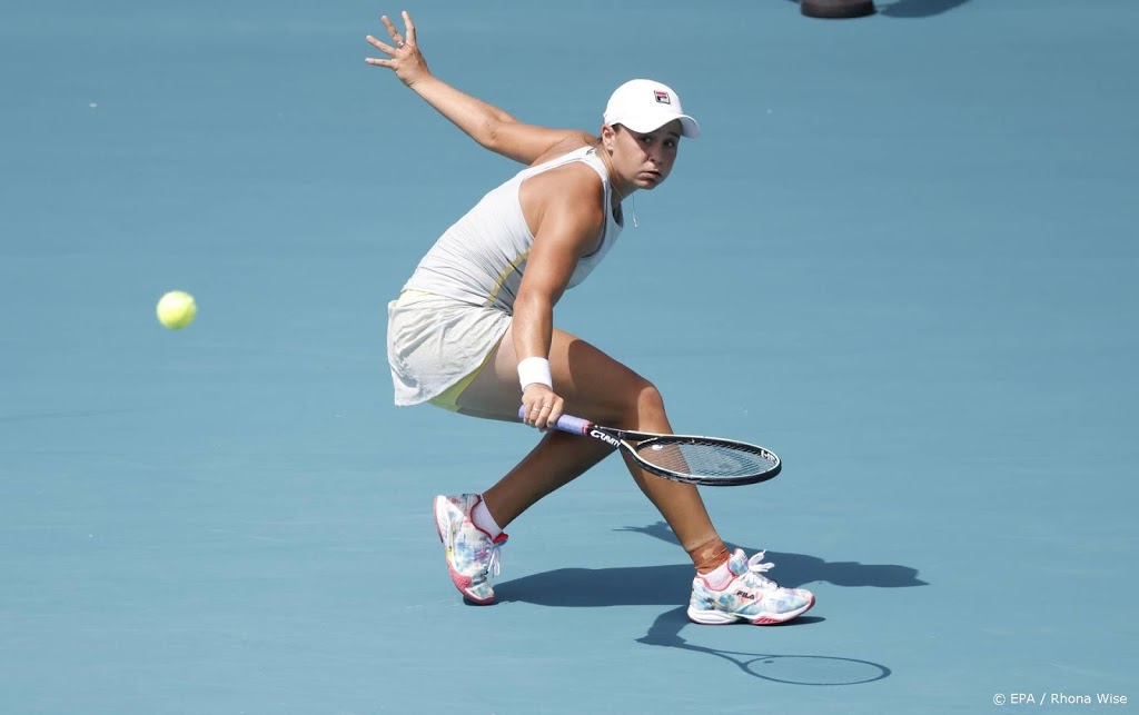 Topfavoriete Barty bereikt halve finales tennistoernooi Miami 
