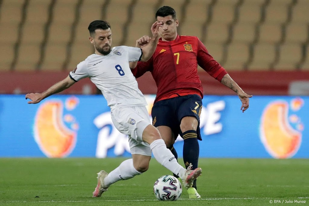 Voetballers Spanje maken geen fout tegen Kosovo