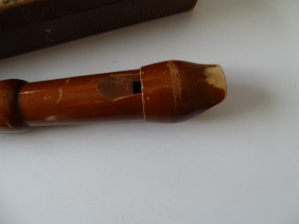 Vintage Houten Johannes Adler Alt Blokfluit barok OPKNAPPER
