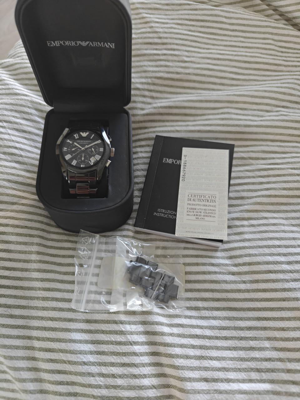 Armani zwart RVS herenhorloge