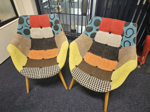 Twee retro patchwork stoeltjes
