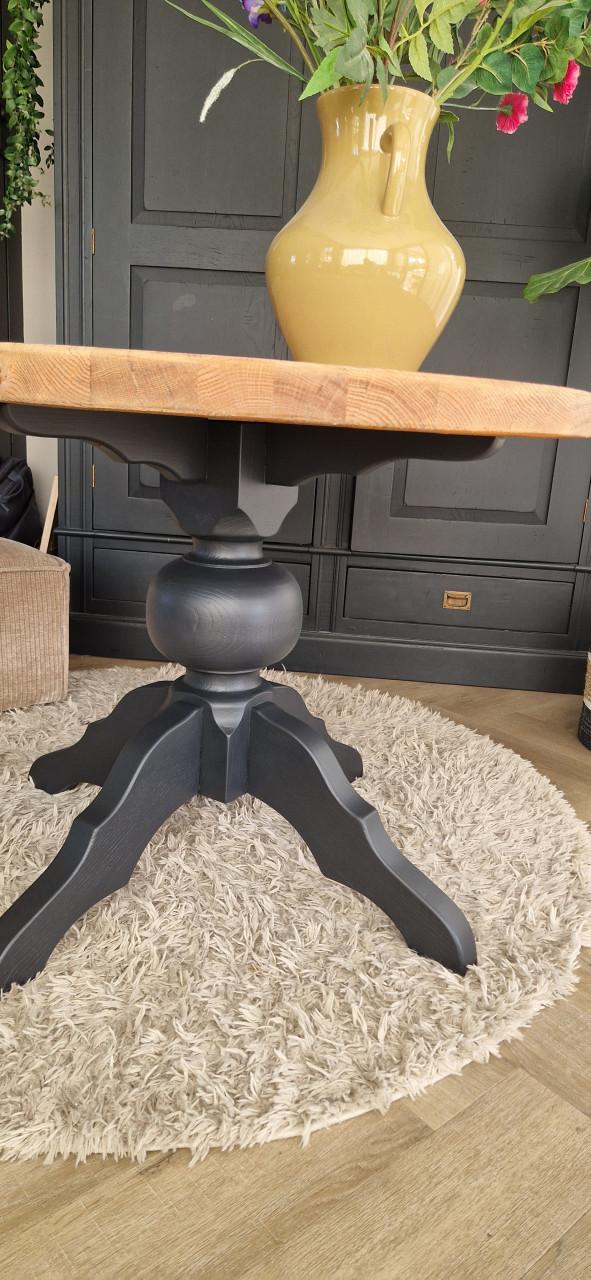 Massief eiken ronde eettafel