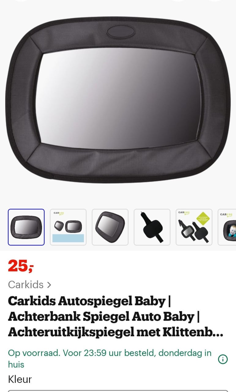 Achterbank spiegel auto voor baby , achteruitkijk spiegel met klittenband