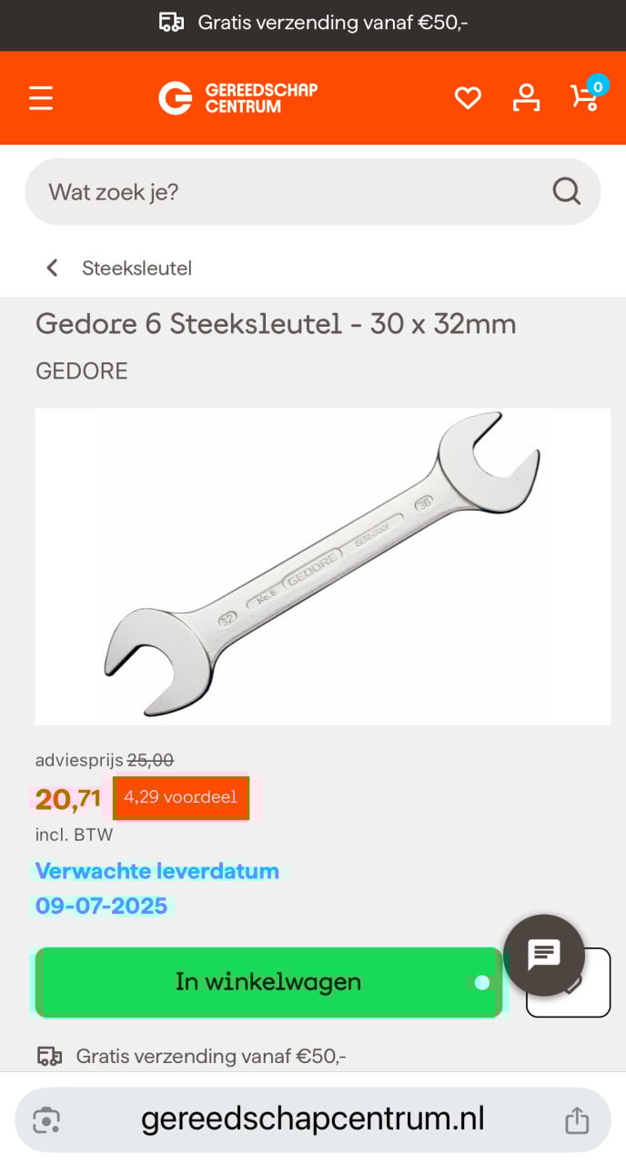 2 x Steeksleutel Gedore 36-41 en 32-30