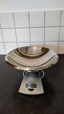 Huishoud keuken weegschaal. RVS schaal. Werkt op batterij we